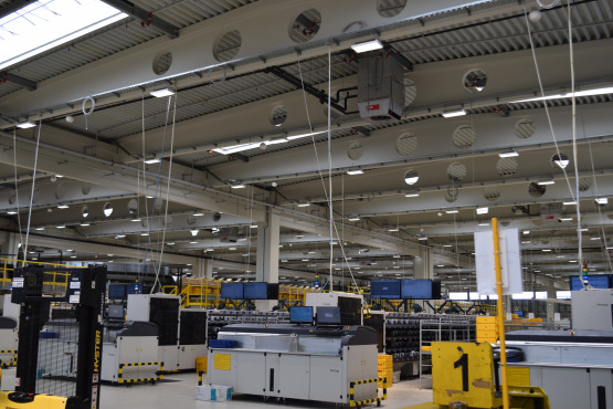 RoofVent® jedinice u hali HP sortirnice.